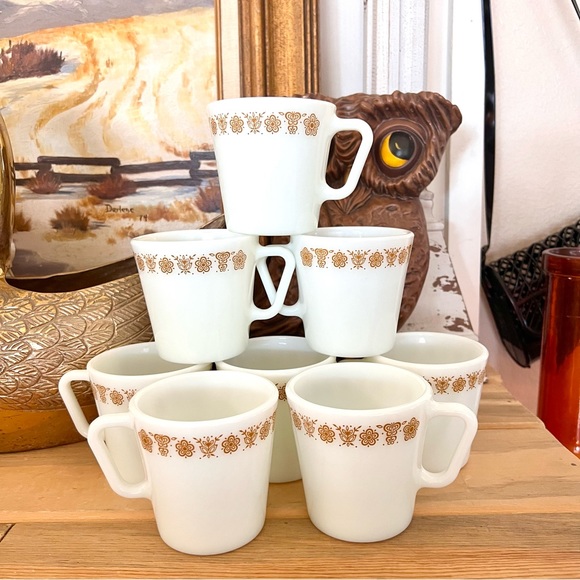 Small Pyrex Tea Cups Pyrex Dining Vintage Pyrex 41 Butterfly Gold